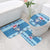 Personalized Blue Tiger Christmas Bathroom Set Kawaii Derpy Tiger Santa Mode - Wonder Print Shop
