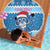 Personalized Blue Tiger Christmas Beach Blanket Kawaii Derpy Tiger Santa Mode - Wonder Print Shop