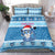 Personalized Blue Tiger Christmas Bedding Set Kawaii Derpy Tiger Santa Mode - Wonder Print Shop