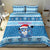 Personalized Blue Tiger Christmas Bedding Set Kawaii Derpy Tiger Santa Mode - Wonder Print Shop