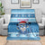 Personalized Blue Tiger Christmas Blanket Kawaii Derpy Tiger Santa Mode - Wonder Print Shop