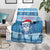 Personalized Blue Tiger Christmas Blanket Kawaii Derpy Tiger Santa Mode - Wonder Print Shop