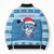 Personalized Blue Tiger Christmas Bomber Puffer Jacket Kawaii Derpy Tiger Santa Mode - Wonder Print Shop