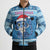 Personalized Blue Tiger Christmas Bomber Puffer Jacket Kawaii Derpy Tiger Santa Mode - Wonder Print Shop