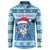 Personalized Blue Tiger Christmas Button Sweatshirt Kawaii Derpy Tiger Santa Mode - Wonder Print Shop