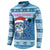 Personalized Blue Tiger Christmas Button Sweatshirt Kawaii Derpy Tiger Santa Mode - Wonder Print Shop