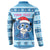Personalized Blue Tiger Christmas Button Sweatshirt Kawaii Derpy Tiger Santa Mode - Wonder Print Shop