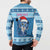 Personalized Blue Tiger Christmas Button Sweatshirt Kawaii Derpy Tiger Santa Mode - Wonder Print Shop