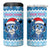 Personalized Blue Tiger Christmas 4 in 1 Can Cooler Tumbler Kawaii Derpy Tiger Santa Mode - Wonder Print Shop