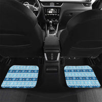 Personalized Blue Tiger Christmas Car Mats Kawaii Derpy Tiger Santa Mode - Wonder Print Shop