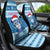 Personalized Blue Tiger Christmas Car Seat Cover Kawaii Derpy Tiger Santa Mode - Wonder Print Shop