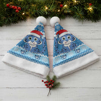 Blue Tiger Christmas Santa Hat Kawaii Derpy Tiger Santa Mode - Wonder Print Shop