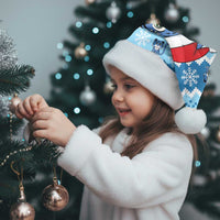 Blue Tiger Christmas Santa Hat Kawaii Derpy Tiger Santa Mode - Wonder Print Shop