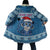 Personalized Blue Tiger Christmas Cloak Kawaii Derpy Tiger Santa Mode - Wonder Print Shop