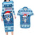 Personalized Blue Tiger Christmas Couples Matching Long Sleeve Bodycon Dress and Hawaiian Shirt Kawaii Derpy Tiger Santa Mode - Wonder Print Shop