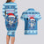 Personalized Blue Tiger Christmas Couples Matching Long Sleeve Bodycon Dress and Hawaiian Shirt Kawaii Derpy Tiger Santa Mode - Wonder Print Shop