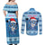 Personalized Blue Tiger Christmas Couples Matching Off Shoulder Maxi Dress and Long Sleeve Button Shirt Kawaii Derpy Tiger Santa Mode - Wonder Print Shop
