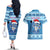 Personalized Blue Tiger Christmas Couples Matching Off The Shoulder Long Sleeve Dress and Hawaiian Shirt Kawaii Derpy Tiger Santa Mode - Wonder Print Shop