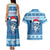 Personalized Blue Tiger Christmas Couples Matching Tank Maxi Dress and Hawaiian Shirt Kawaii Derpy Tiger Santa Mode - Wonder Print Shop