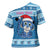 Personalized Blue Tiger Christmas Cross Shoulder Shirt Kawaii Derpy Tiger Santa Mode - Wonder Print Shop