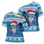 Personalized Blue Tiger Christmas Cross Shoulder Shirt Kawaii Derpy Tiger Santa Mode - Wonder Print Shop