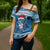 Personalized Blue Tiger Christmas Cross Shoulder Shirt Kawaii Derpy Tiger Santa Mode - Wonder Print Shop