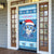 Personalized Blue Tiger Christmas Door Cover Kawaii Derpy Tiger Santa Mode - Wonder Print Shop