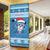 Personalized Blue Tiger Christmas Door Cover Kawaii Derpy Tiger Santa Mode - Wonder Print Shop