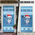 Personalized Blue Tiger Christmas Door Cover Kawaii Derpy Tiger Santa Mode - Wonder Print Shop