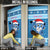 Personalized Blue Tiger Christmas Door Cover Kawaii Derpy Tiger Santa Mode - Wonder Print Shop