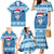 Personalized Blue Tiger Christmas Family Matching Mermaid Dress and Hawaiian Shirt Kawaii Derpy Tiger Santa Mode - Wonder Print Shop