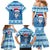Personalized Blue Tiger Christmas Family Matching Mermaid Dress and Hawaiian Shirt Kawaii Derpy Tiger Santa Mode - Wonder Print Shop