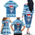 Personalized Blue Tiger Christmas Family Matching Off The Shoulder Long Sleeve Dress and Hawaiian Shirt Kawaii Derpy Tiger Santa Mode - Wonder Print Shop