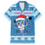 Personalized Blue Tiger Christmas Family Matching Off The Shoulder Long Sleeve Dress and Hawaiian Shirt Kawaii Derpy Tiger Santa Mode - Wonder Print Shop