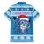 Personalized Blue Tiger Christmas Family Matching Off The Shoulder Long Sleeve Dress and Hawaiian Shirt Kawaii Derpy Tiger Santa Mode - Wonder Print Shop