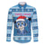 Personalized Blue Tiger Christmas Family Matching Off The Shoulder Long Sleeve Dress and Hawaiian Shirt Kawaii Derpy Tiger Santa Mode - Wonder Print Shop