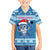 Personalized Blue Tiger Christmas Family Matching Off The Shoulder Long Sleeve Dress and Hawaiian Shirt Kawaii Derpy Tiger Santa Mode - Wonder Print Shop