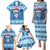 Personalized Blue Tiger Christmas Family Matching Puletasi and Hawaiian Shirt Kawaii Derpy Tiger Santa Mode - Wonder Print Shop