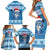 Personalized Blue Tiger Christmas Family Matching Short Sleeve Bodycon Dress and Hawaiian Shirt Kawaii Derpy Tiger Santa Mode - Wonder Print Shop