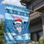 Personalized Blue Tiger Christmas Garden Flag Kawaii Derpy Tiger Santa Mode - Wonder Print Shop