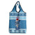 Personalized Blue Tiger Christmas Grocery Bag Kawaii Derpy Tiger Santa Mode - Wonder Print Shop