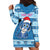 Personalized Blue Tiger Christmas Hoodie Dress Kawaii Derpy Tiger Santa Mode - Wonder Print Shop