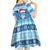 Personalized Blue Tiger Christmas Kid Short Sleeve Dress Kawaii Derpy Tiger Santa Mode - Wonder Print Shop