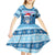 Personalized Blue Tiger Christmas Kid Short Sleeve Dress Kawaii Derpy Tiger Santa Mode - Wonder Print Shop