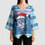 Personalized Blue Tiger Christmas Kimono Sleeve Blouse Kawaii Derpy Tiger Santa Mode - Wonder Print Shop