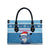 Personalized Blue Tiger Christmas Leather Bag Kawaii Derpy Tiger Santa Mode - Wonder Print Shop