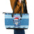 Personalized Blue Tiger Christmas Leather Tote Bag Kawaii Derpy Tiger Santa Mode - Wonder Print Shop