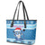 Personalized Blue Tiger Christmas Leather Tote Bag Kawaii Derpy Tiger Santa Mode - Wonder Print Shop