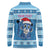 Personalized Blue Tiger Christmas Long Sleeve Polo Shirt Kawaii Derpy Tiger Santa Mode - Wonder Print Shop