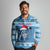 Personalized Blue Tiger Christmas Long Sleeve Polo Shirt Kawaii Derpy Tiger Santa Mode - Wonder Print Shop